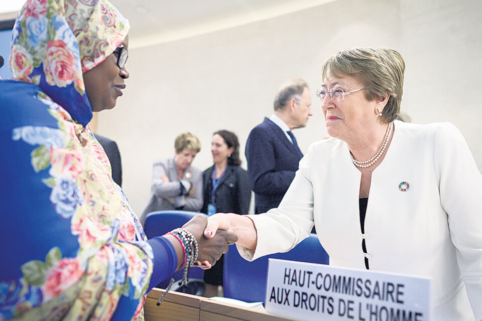 Bachelet dio un combativo discurso en el 39º Consejo de Derechos Humanos de Naciones Unidas en Ginebra. (Fuente: AFP)