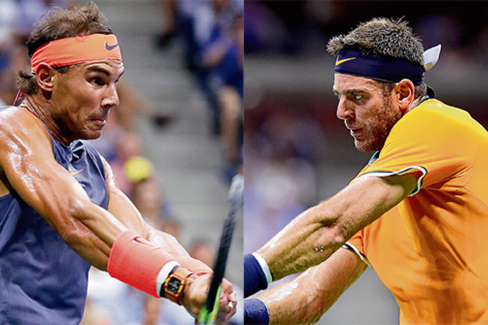 Rafael Nadal y Juan Martín Del Potro, el número uno y el número tres del mundo. (Fuente: AFP)