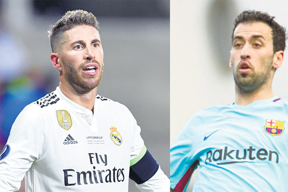 Sergio Ramos (Real Madrid) y Sergio Busquets (Barcelona) están en contra de la iniciativa de Javier Tebas.