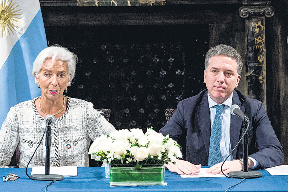 La titular del FMI, Christine Lagarde, y el ministro de Hacienda, Nicolás Dujovne.