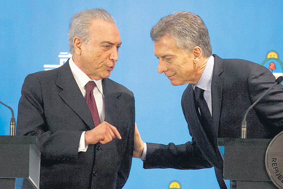 Temer y Macri, referentes de la derecha regional, mostraron buena sintonía política. (Fuente: Joaquín Salguero)