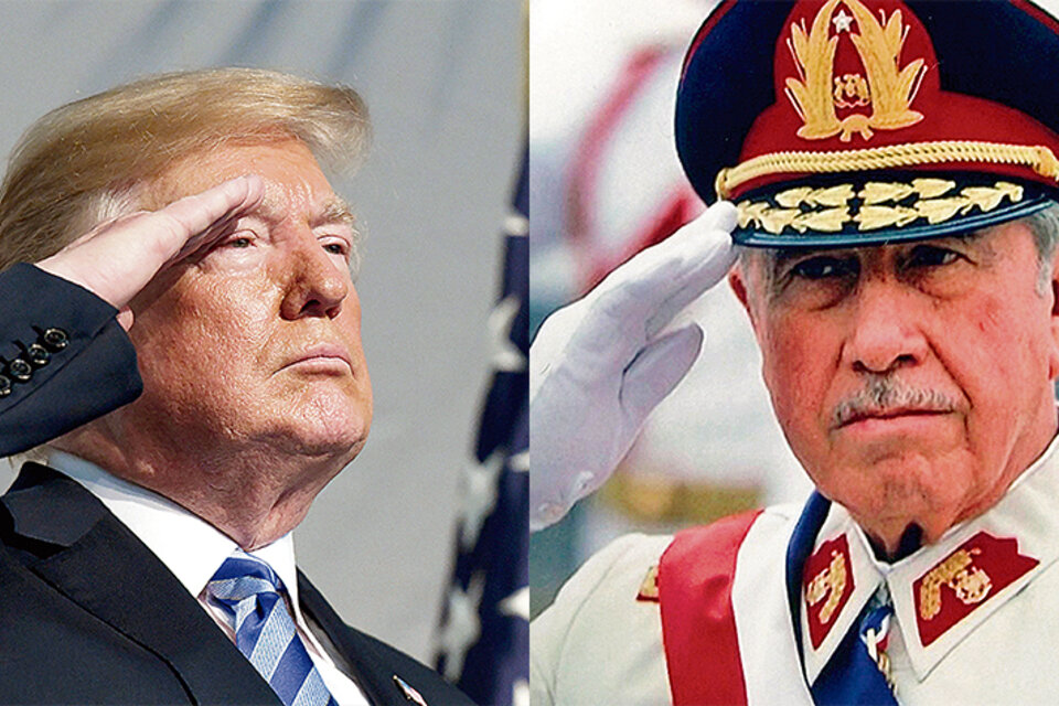 Presidente de Estados Unidos, Donald Trump, y dictador Augusto Pinochet.