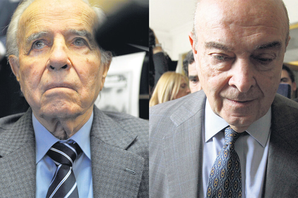 El ex presidente Carlos Menem y su entonces ministro Domingo Cavallo condenados en la causa de los sobresueldos. (Fuente: DyN)
