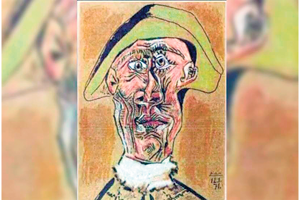 Cabeza de arlequín, de Picasso, valuado en 800 mil euros.