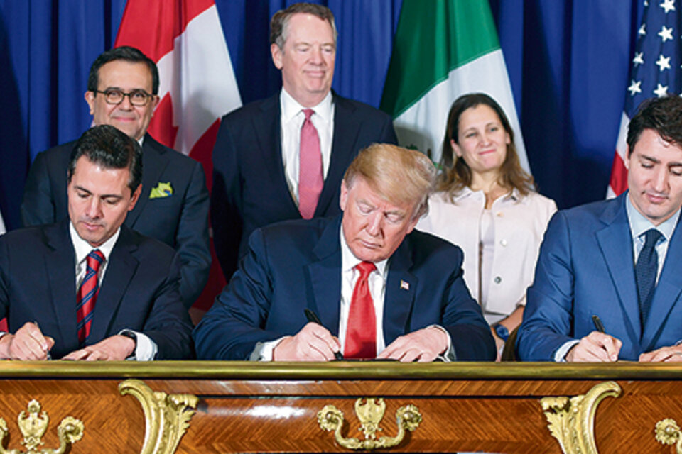 Peña Nieto, Trump y Trudeau firman el acuerdo de libre comercio.