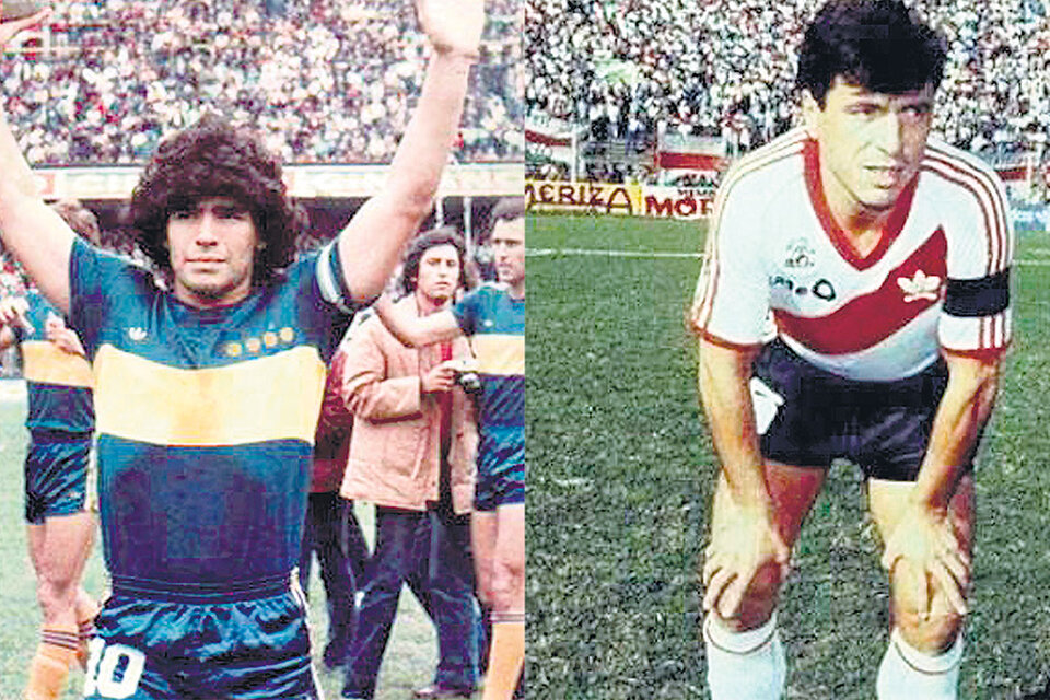 Maradona disputó siete superclásicos. Passarella debutó y se retiró jugando ante Boca.
