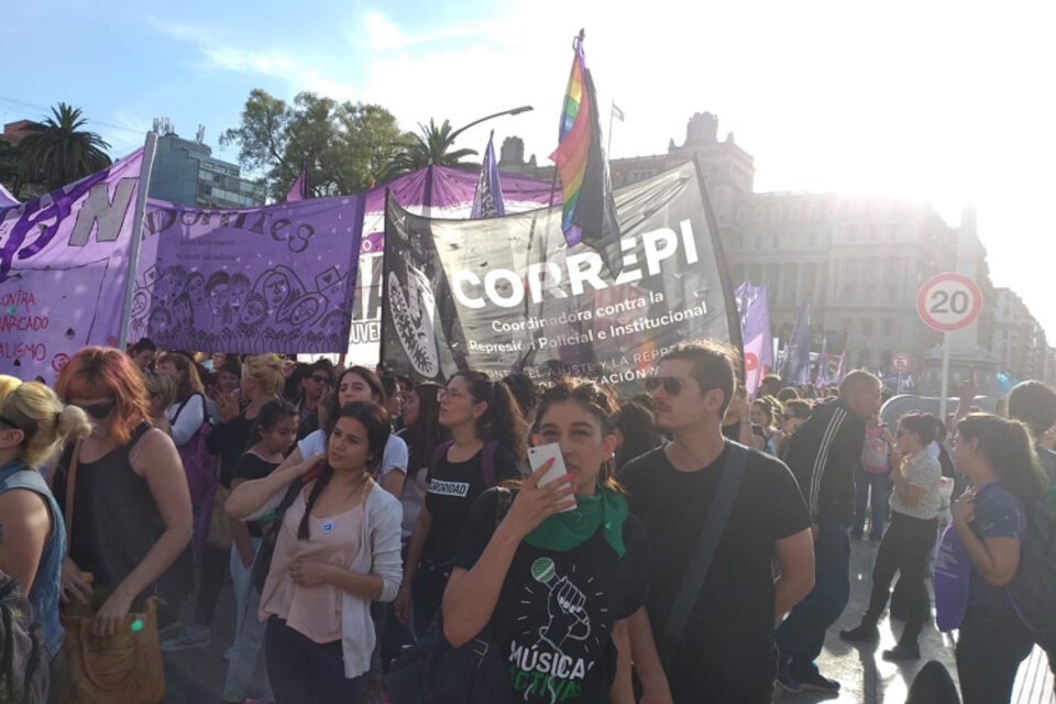 La marcha va de Tribunales a Plaza de Mayo. (Fuente: Twitter Correpi)