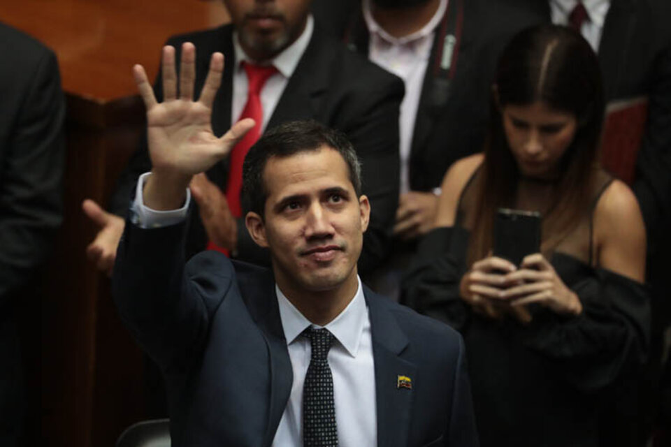 Guaidó, tras jurar hoy como presidente de la Asamblea Nacional de Venezuela. (Fuente: EFE)