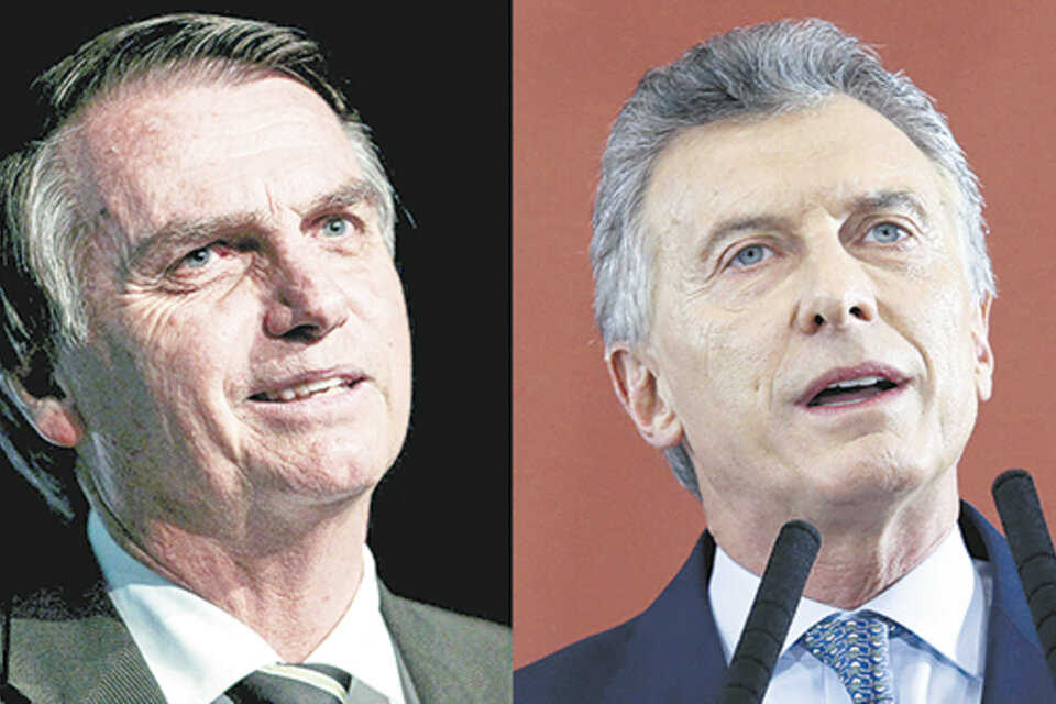 Jair Bolsonaro y Mauricio Macri se verán las caras en Brasilia, el próximo miércoles 16. (Fuente: NA)