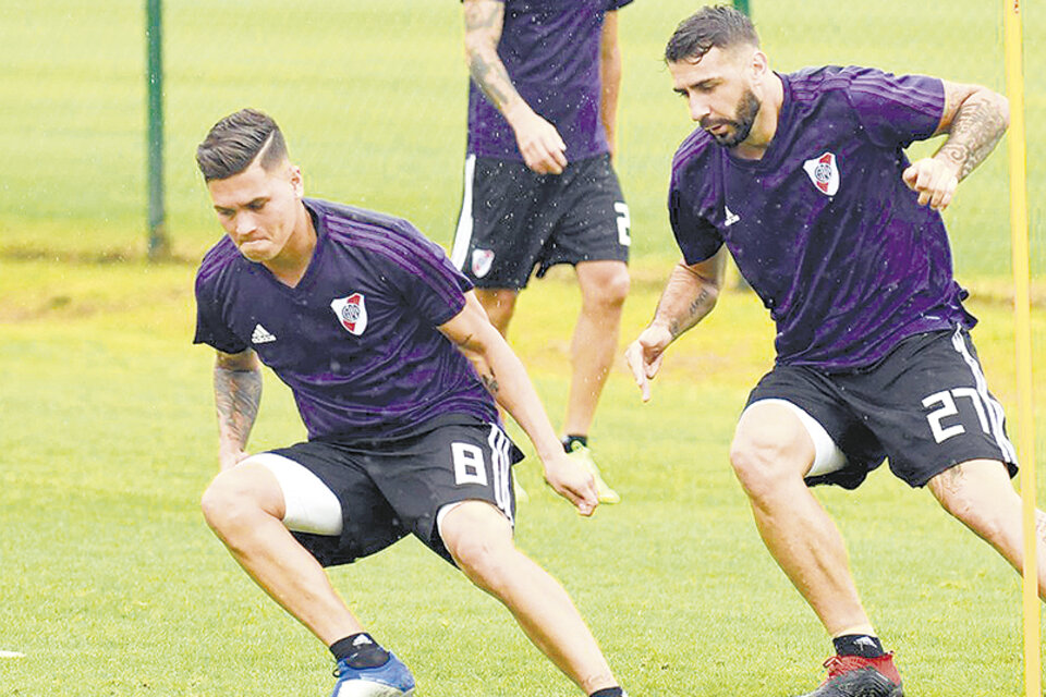 River se entrenó estos días en Ezeiza, luego de jugar un amistoso en Uruguay. (Fuente: N.A,)