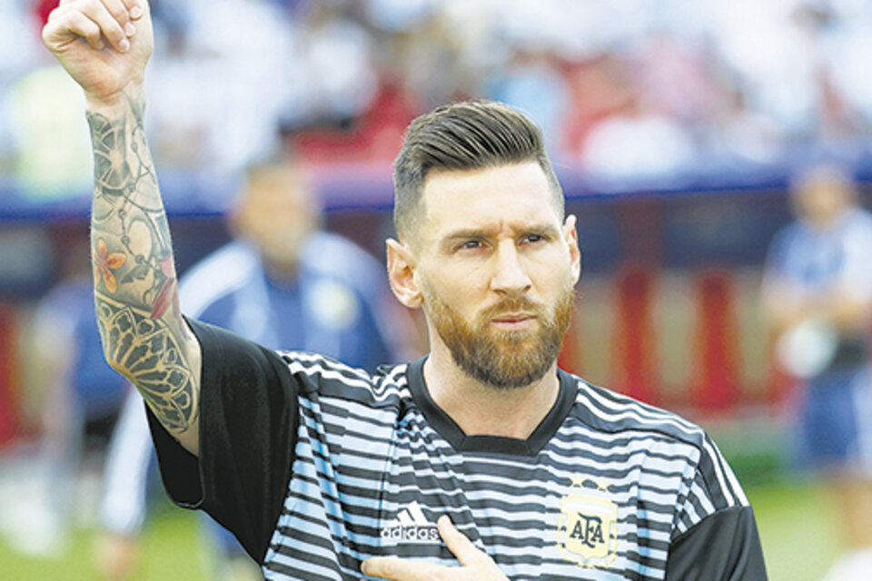 Lionel Messi, con la camiseta de la Selección.