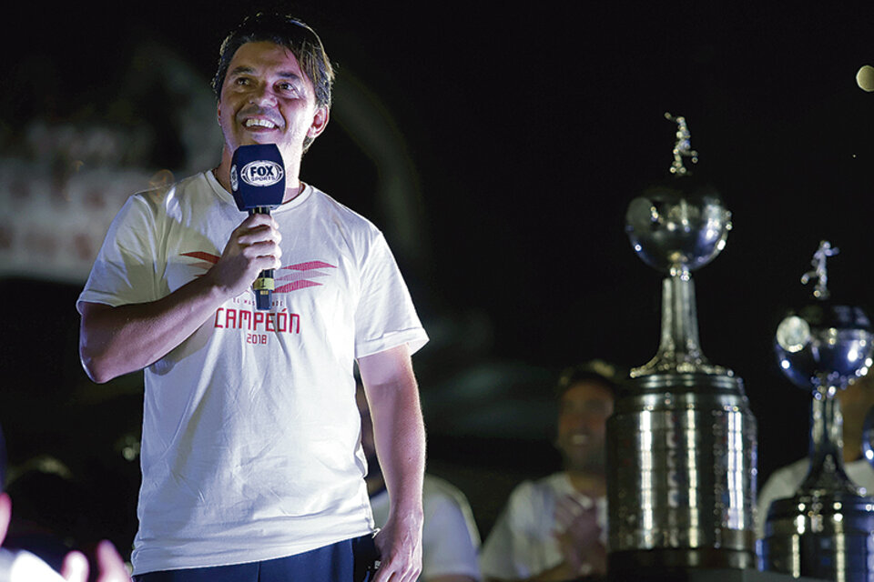 Marcelo Gallardo fue premiado por sus dos títulos logrados durante 2018. (Fuente: NA)