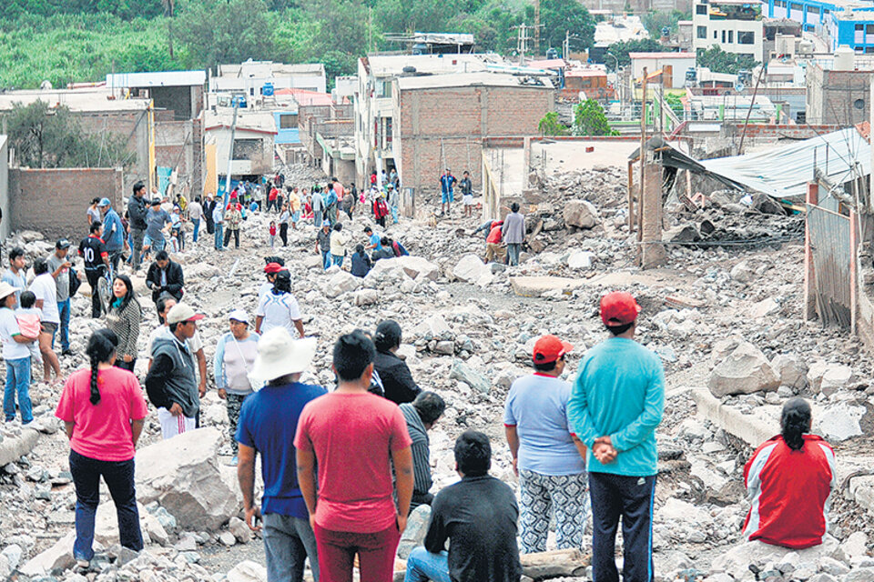 En la municipalidad de Río Grande, Arequipa, los destrozos por los desmoronamientos son elocuentes. (Fuente: AFP)