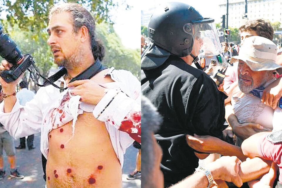 Pablo Piovano, baleado cubriendo la protesta por la reforma previsional. Bernardino Avila, golpeado y detenido cubriendo el Cuadernazo. (Fuente: Joaquín García Conde)