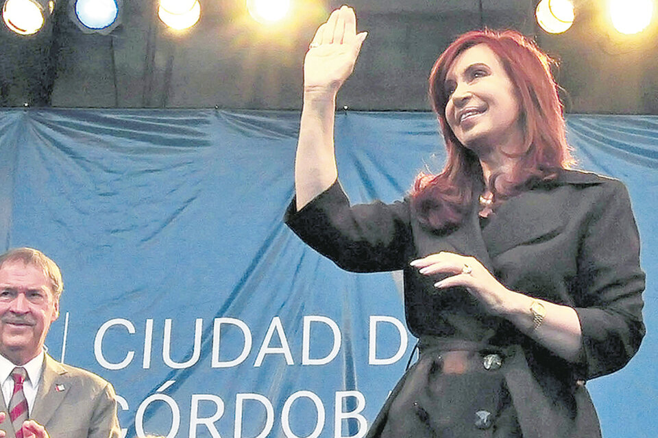 Juan Schiaretti y Cristina Kirchner, con señales de distensión.