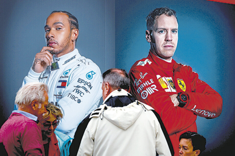 El inglés Lewis Hamilton, el gran favorito a la corona; el alemán Sebastian Vettel.