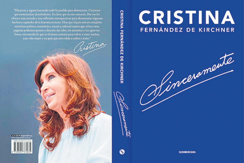 Tapa y contratapa del trabajo que Cristina presentará en la Feria del Libro. (Fuente: Télam)