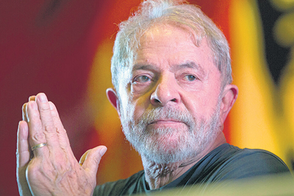 Lula en el aniversario del PT en San Pablo dos meses antes de ser arrestado. (Fuente: AFP)