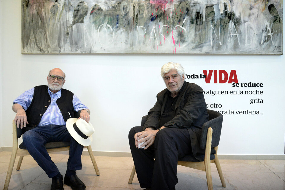 Luis Felipe Noé y Vicente Zito Lema en Mutual San Cristóbal (Fuente: Andres Macera)