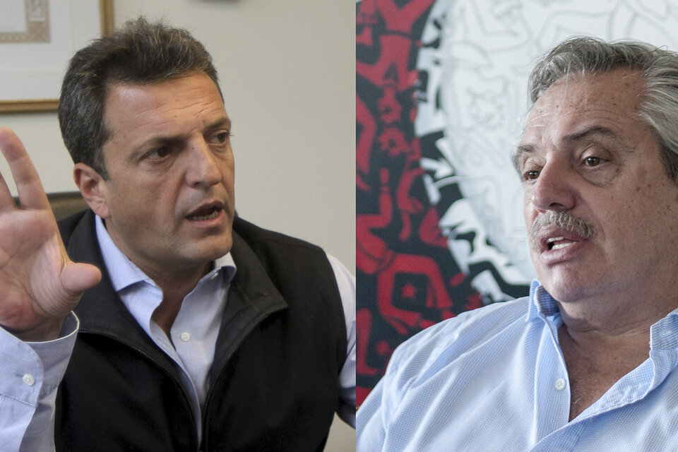 Alberto Fernández y Sergio Massa, precandidatos presidenciales opositores.