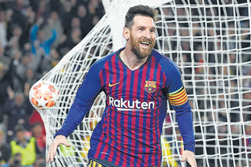 Messi, pura alegría en el Camp Nou, donde Barcelona apabulló al Liverpool. (Fuente: AFP)