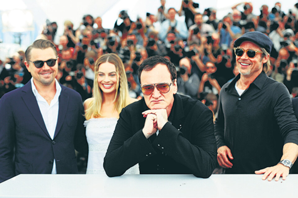 Leonardo Di Caprio, Margot Robbie, Quentin Tarantino y Brad Pitt en Cannes.