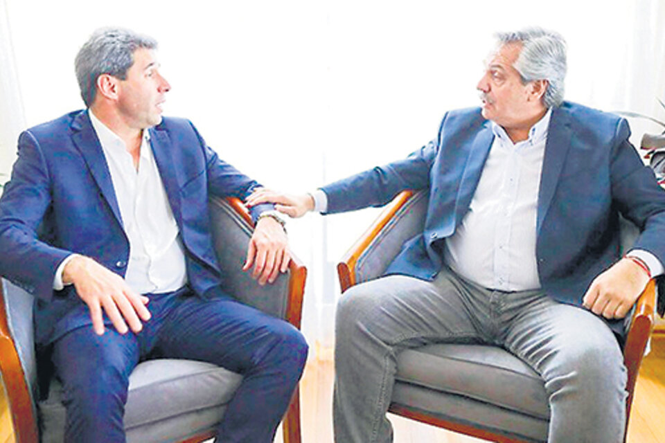 Sergio Uñac y Alberto Fernández se reunieron en el departamento de Puerto Madero. (Fuente: NA)