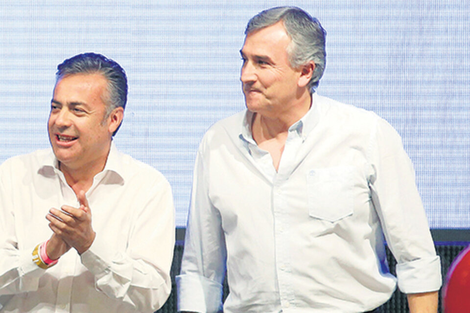 Cornejo y Morales después de la muy tensa reunión en Olivos. (Fuente: NA)
