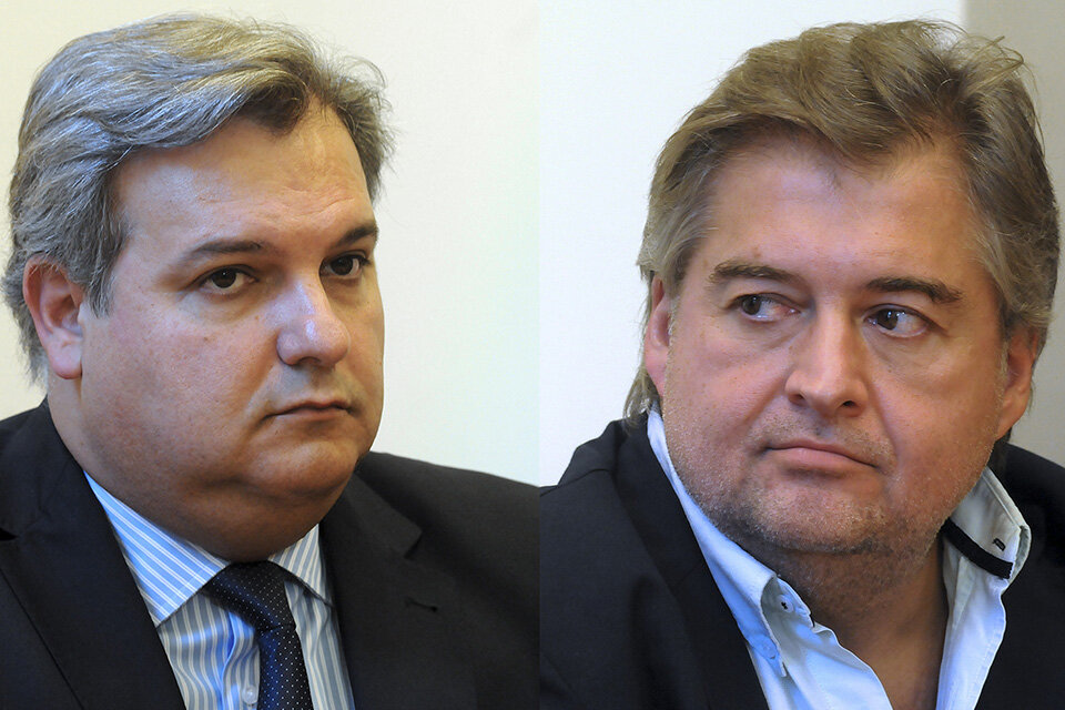 El ministro de Gobierno Pablo Farías y el diputado provincial Roberto Mirabella, dos protagonistas de la polémica. 