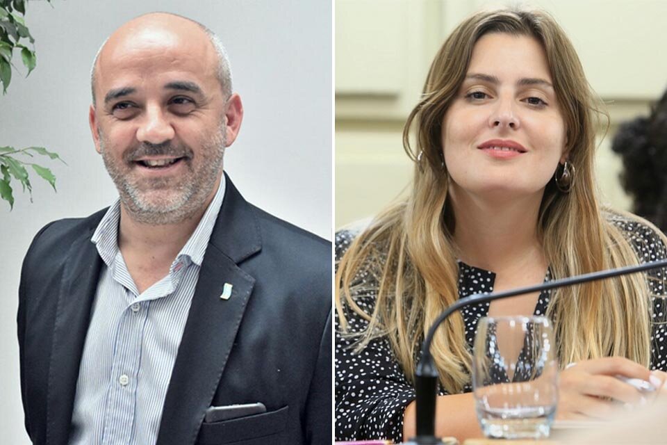 Los diputados del Frente Progresista Fabián Palo Oliver (UCR) y Lionella Cattalini (PS).
