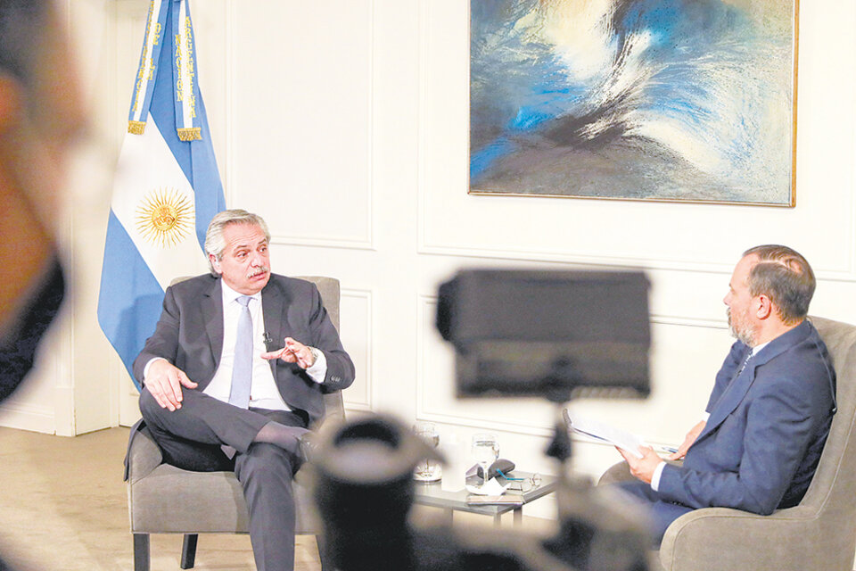 Alberto Fernández conversó con el periodista Gustavo Sylvestre. (Fuente: Presidencia)