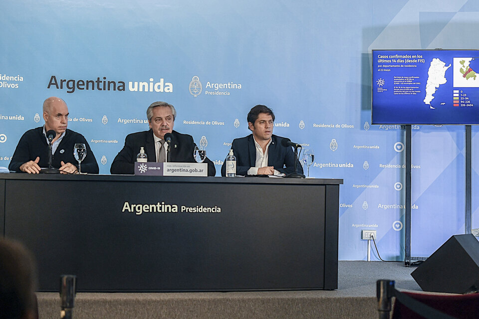Alberto Fernández, Horacio Rodríguez Larreta y Axel Kicillof pasaron el anuncio para hoy.
