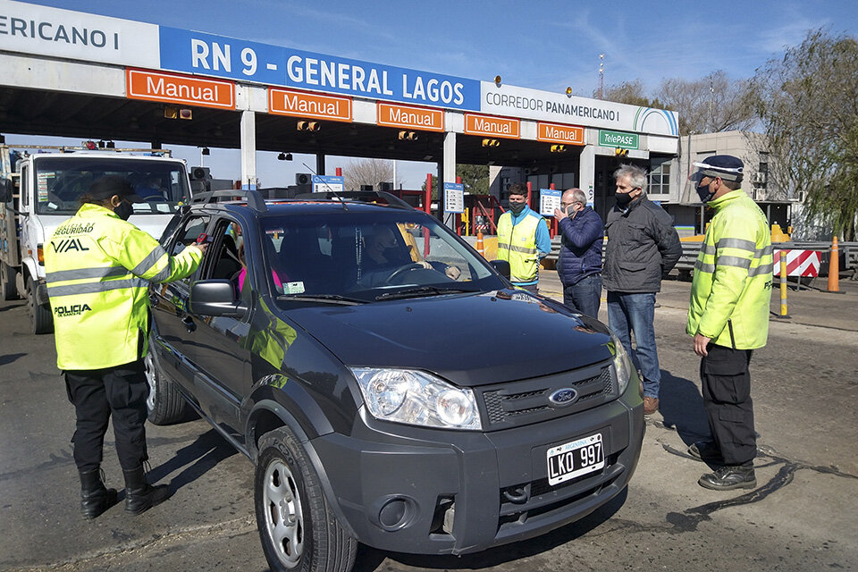 General Lagos fue uno de los puntos de control a automovilistas.  (Fuente: Prensa Gobernación)