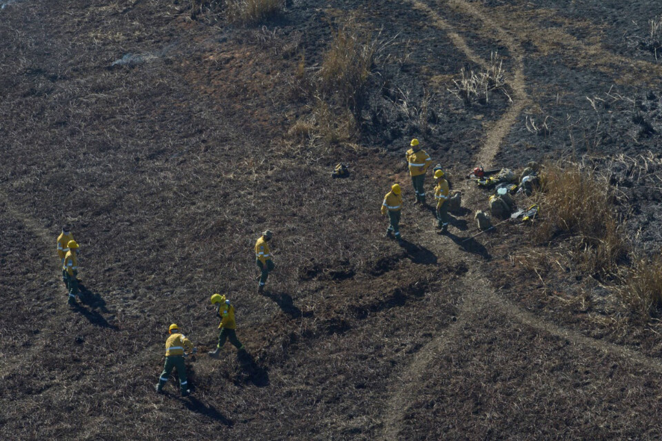 Brigadistas pelean palmo a palmo para detener los incendios.