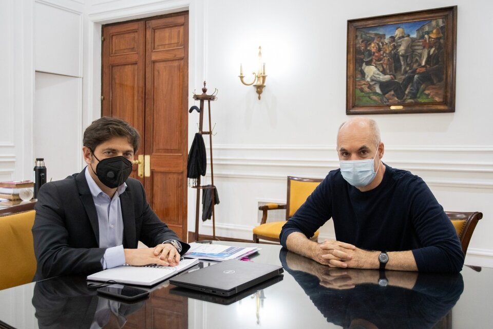 El gobernador bonaerense, Axel Kicillof, y el jefe de Gobierno porteño, Horacio Rodríguez Larreta, se reunirán para evaluar cómo sigue la cuarentena. 