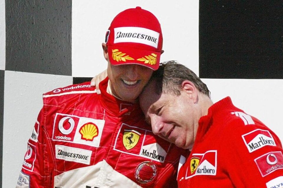Michael Schumacher y Jean Todt, la exitosa sociedad que puso a Ferrari en los más alto de la F1. (Fuente: AFP)