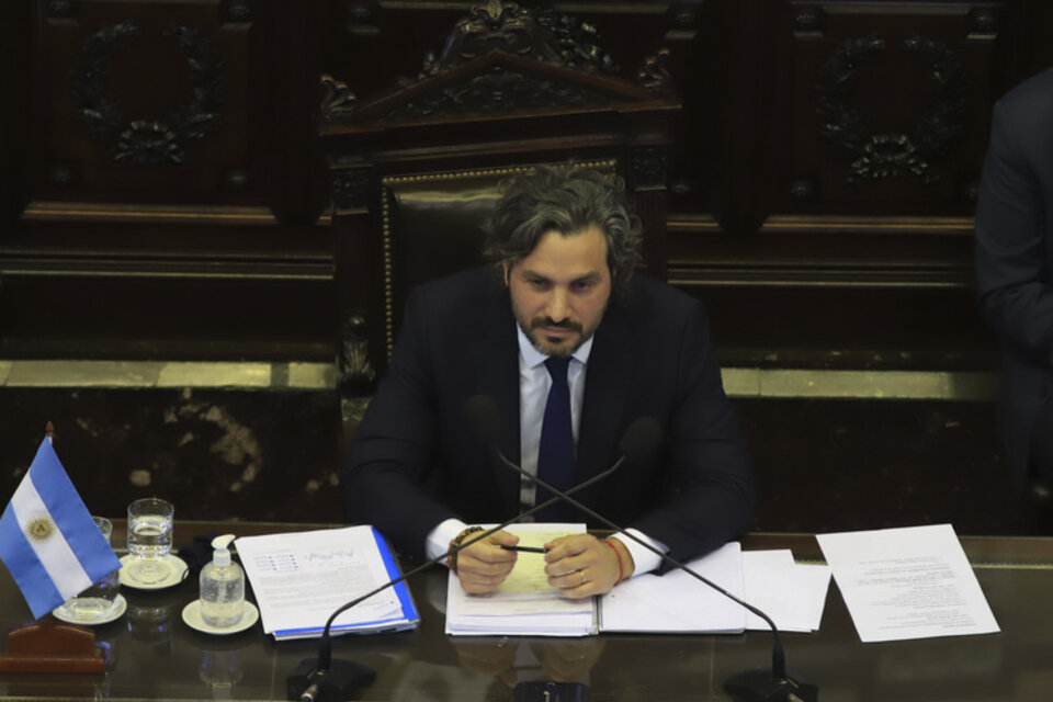 Cafiero, durante su reciente informe ante el Congreso.  (Fuente: NA)