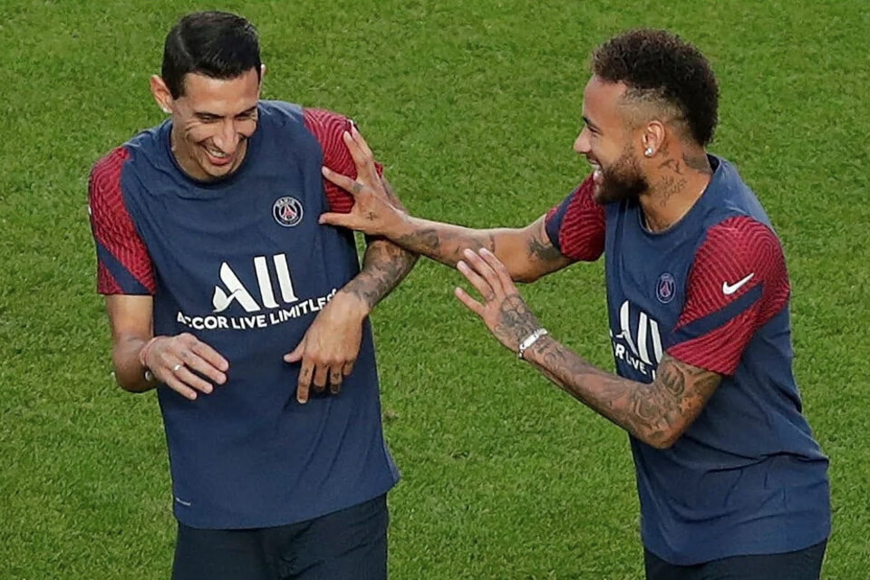 Di María y Neymar, dos de los tres positivos que tuvo el PSG. (Fuente: AFP)
