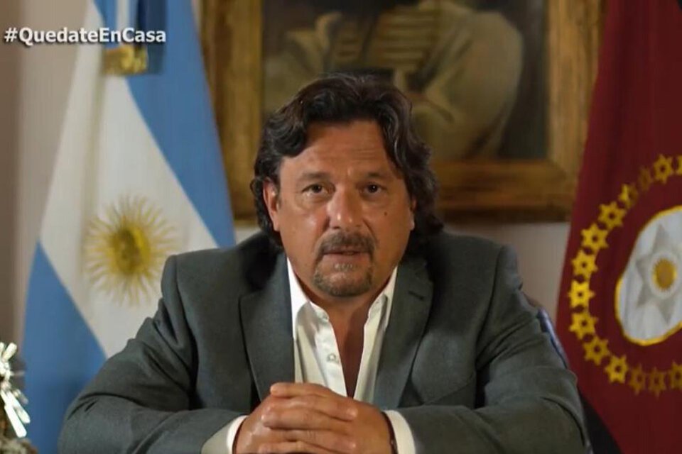 Gustavo Sáenz, en el anuncio anoche  (Fuente: Gobierno de Salta)