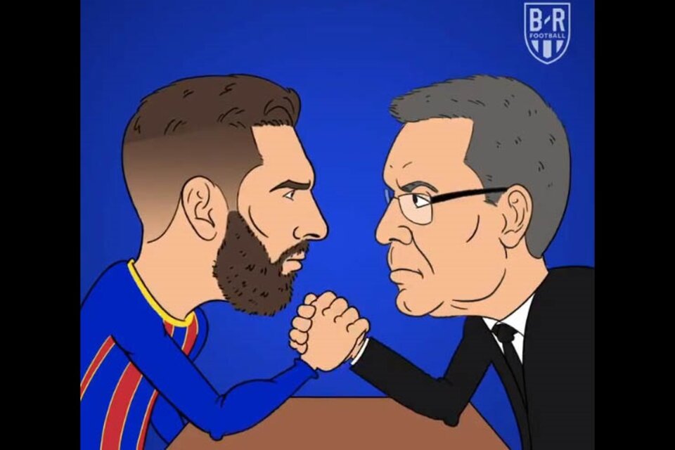 Messi vs. Bartomeu. Ganó el catalán. (Fuente: Twitter Bleacher Report)