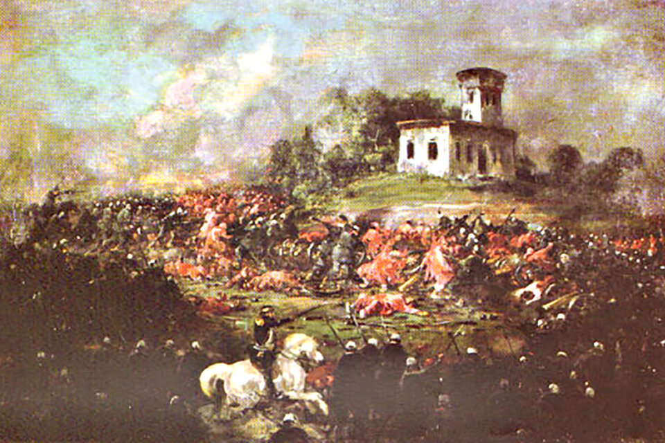 Escena de la batalla de Pavón.