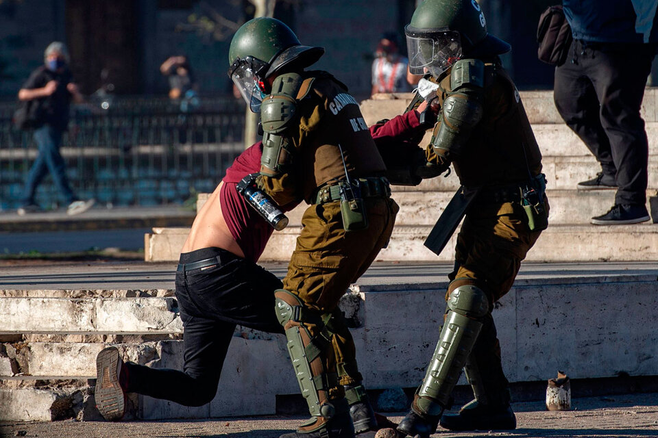 La represión polcial de los manifestantes terminó con 108 detenciones. (Fuente: AFP)
