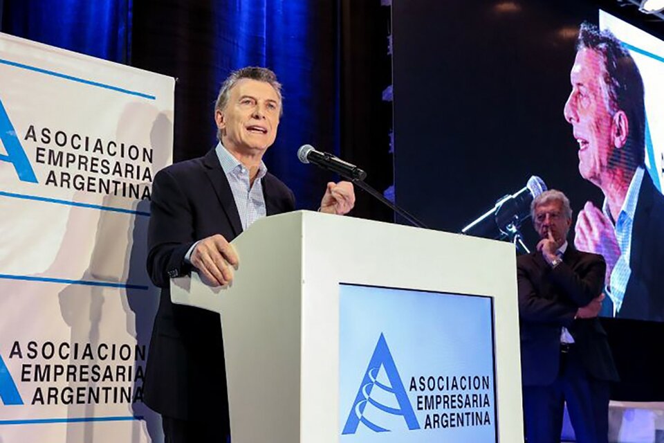 El ex presidente Macri, en el último encuentro de AEA, en 2019 (Fuente: Télam)