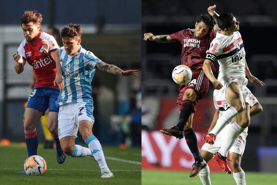 Dos escenas de los encuentros que jugaron los argentinos.