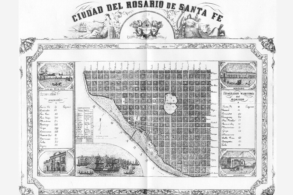 Plano de Rosario de Nicolás Grondona, 1858. 