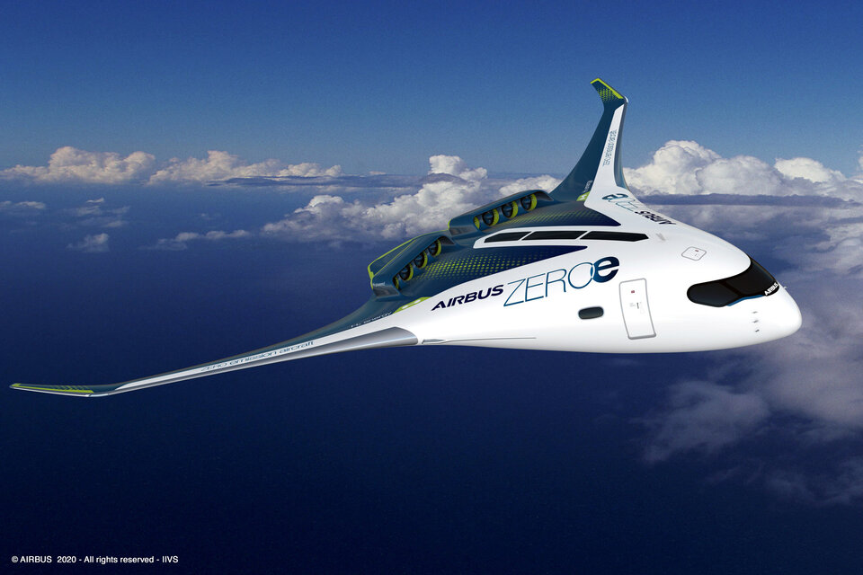 Airbus presentó los proyectos de aviones propulsados por hidrógeno. (Fuente: AFP)