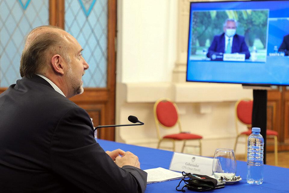 Fernández y Perotti compartieron una actividad y el presidente anunció su visita. (Fuente: Prensa Gobernación)