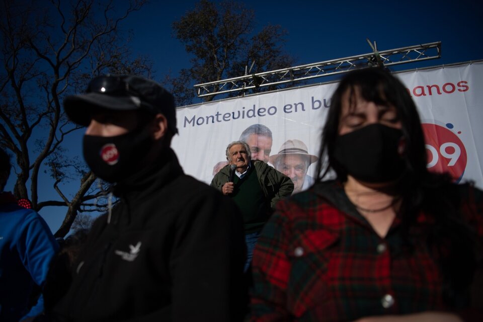 Pepe Mujica habla en un acto del Frente Amplio en Montevideo. (Fuente: AFP)