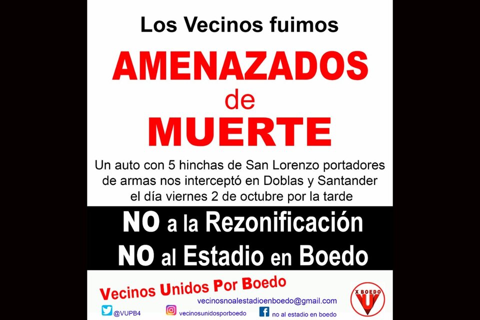 Los vecinos de Boedo que no quieren el estadio de San Lorenzo sufren amenazas 
