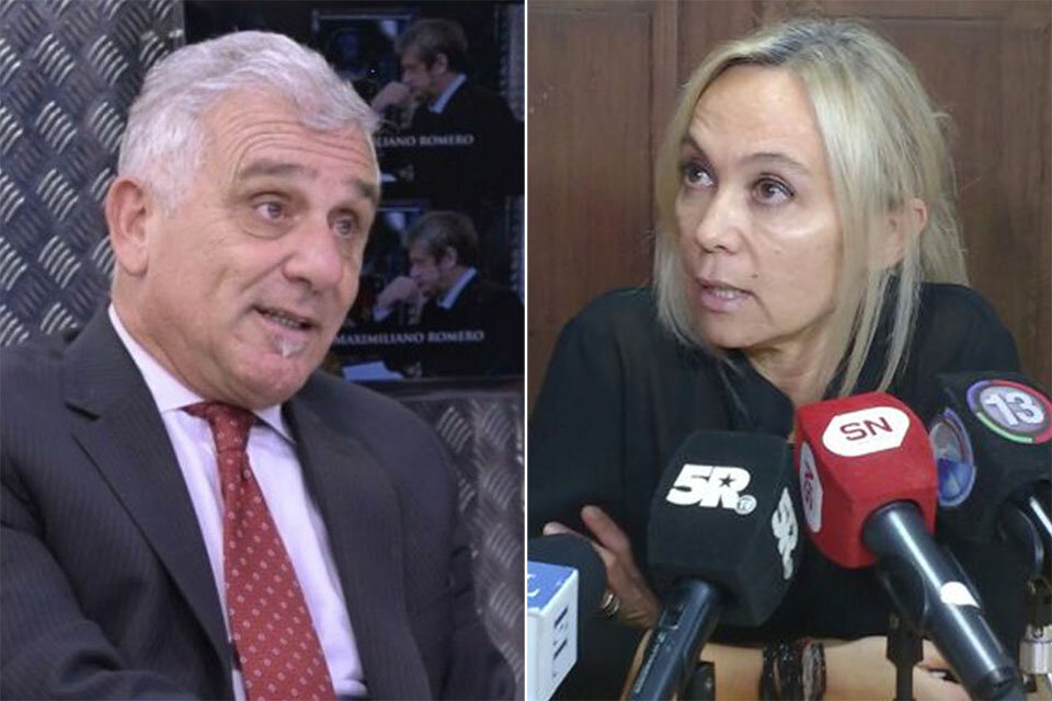 El secretario de Justicia Gabriel Somaglia y la auditora del MPA María Cecilia Vranicich.